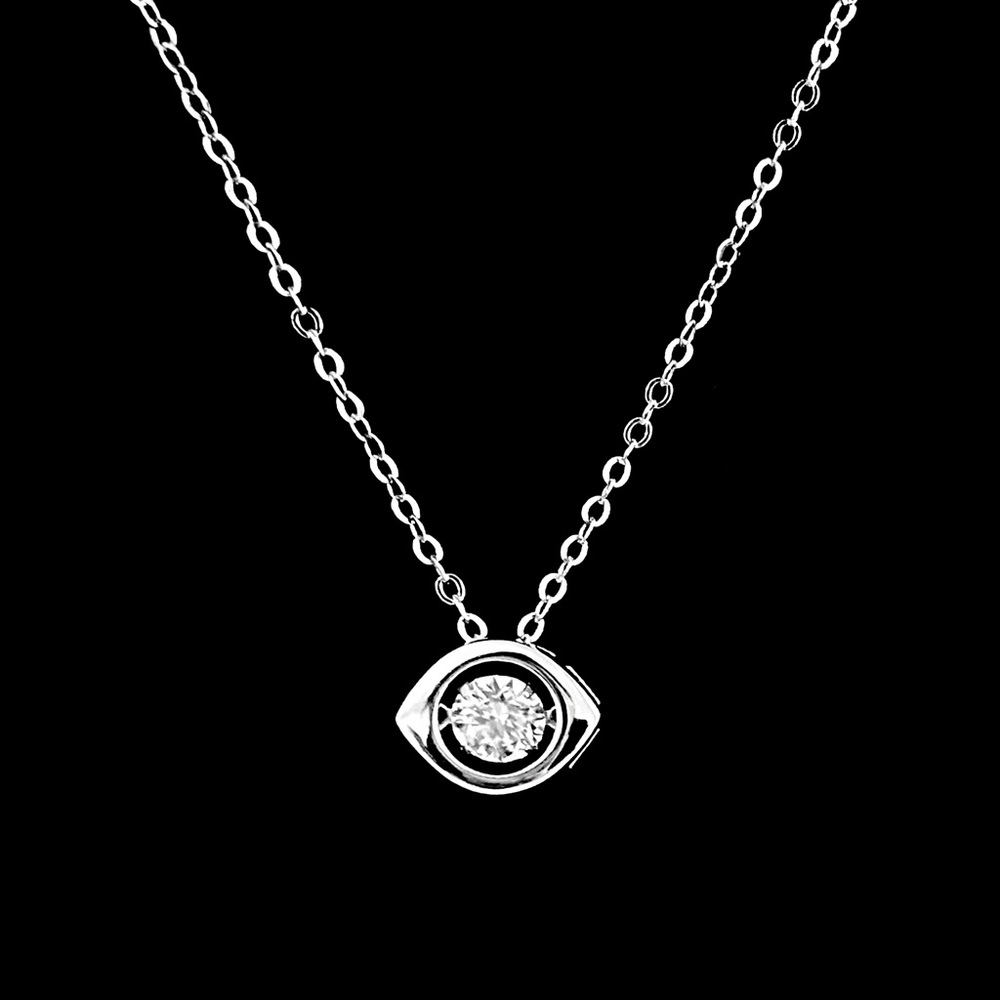 Pave Evil Eye  Dancing  Diamond necklace